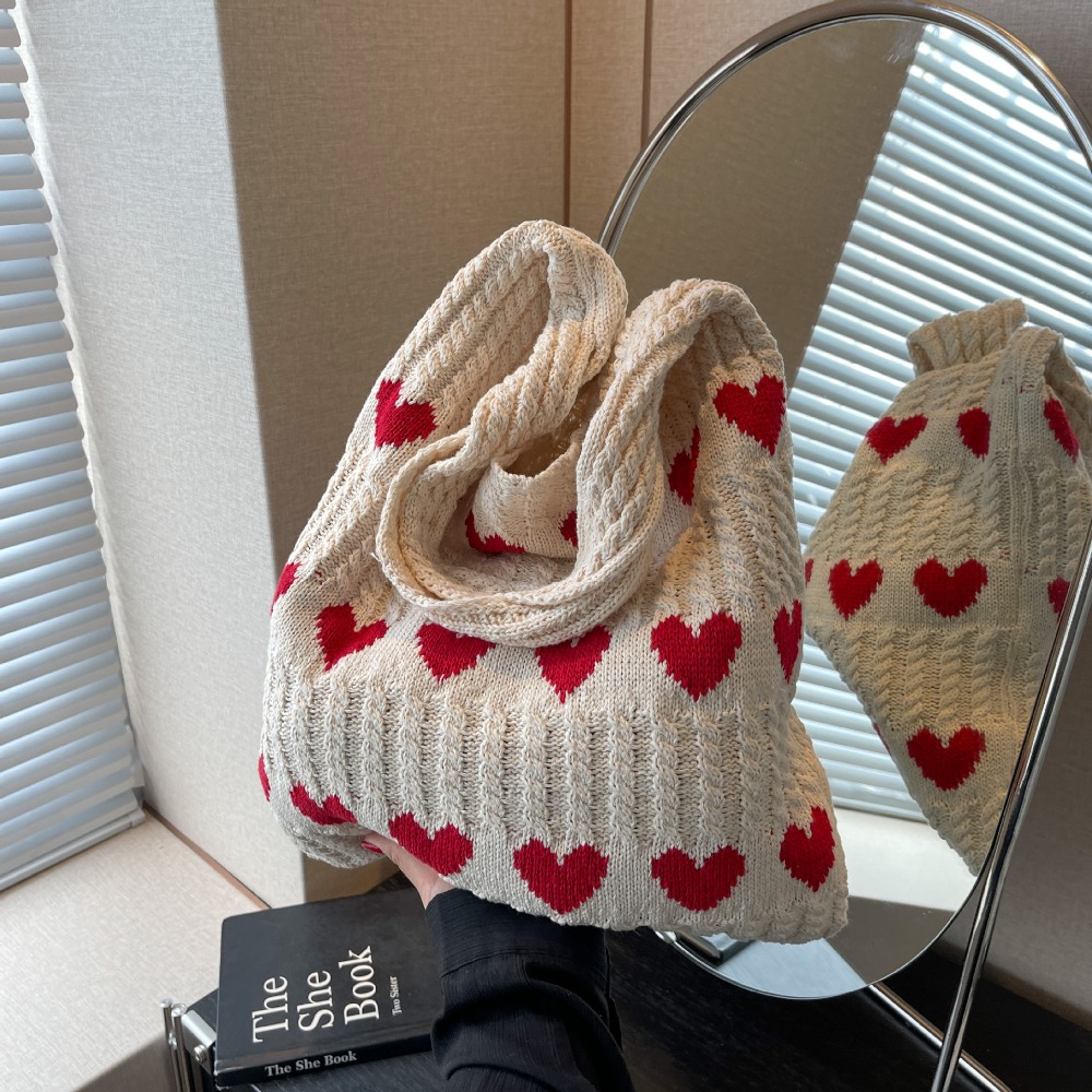 Knitted Handbags Female Large Capacity Totes Women's Shoulder Bag Summer Beach Bag Purses Casual Hollow Woven Shopping