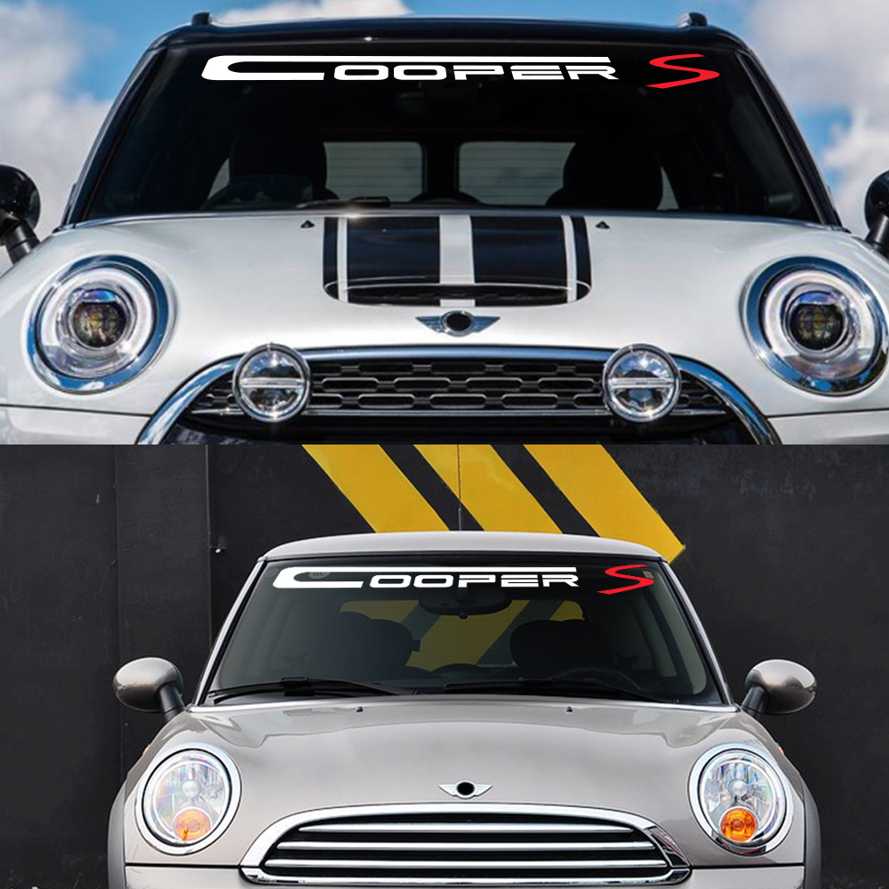 Car Windshield Stickers For MINI Cooper S JCW R50 R53 R55 R56 R60 R61 F55 F56 F60 Motor Windscreen Decal Auto Tuning Accessories