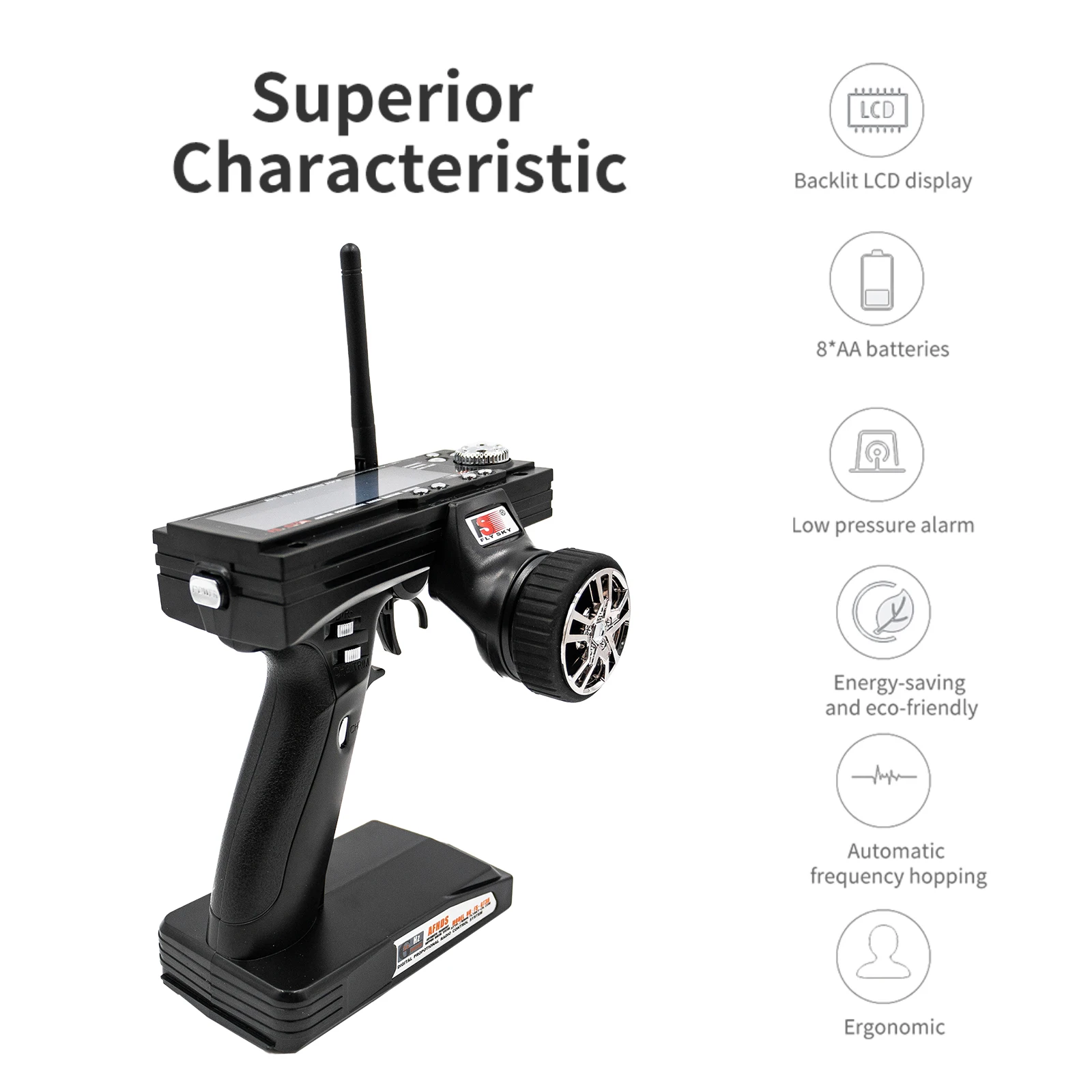 Flysky FS-GT3B Receiver 2.4G 3CH Radio Model Remote Control LCD Transmitter & Receiver for RC Car Boat