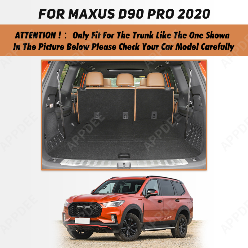 Auto Full Coverage Trunk Mat For MAXUS D90 Pro 7-Seat 2020 Car Boot Cover Pad Cargo Liner Interior Protector Accessories 19933