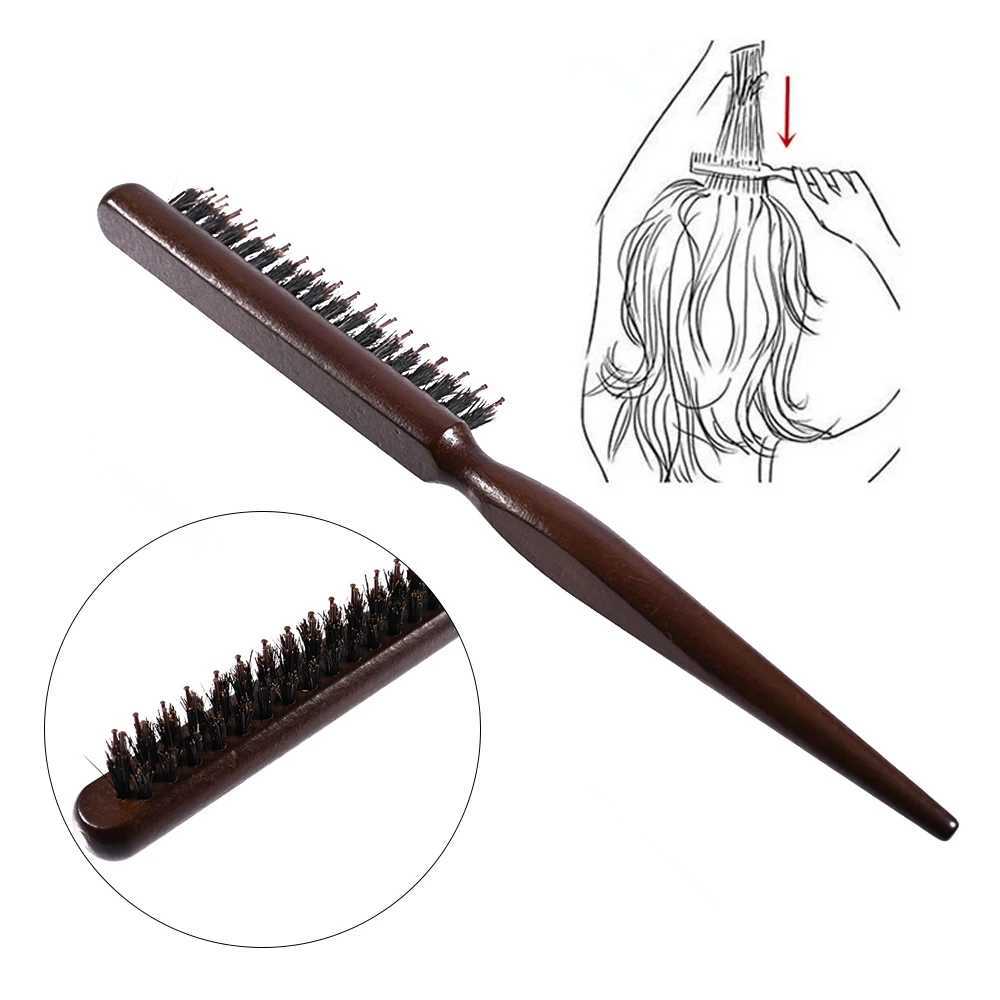 Professional salon teasing hair brush fine wood line comb eyelash extension hairstyle styling tools DIY W241112