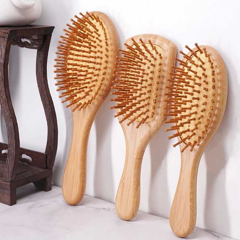 Combs bamboo air cushion massage comb smooth hair without tangling practical comb high elasticity head massage bag air massage comb W241112