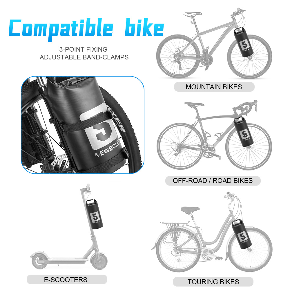 Newboler 2023 Draagbare Waterdichte Fiets Vorktas 5l Draagbare Fietstas Elektrische Scootertas Fiets Voortas Fiets Vorktas