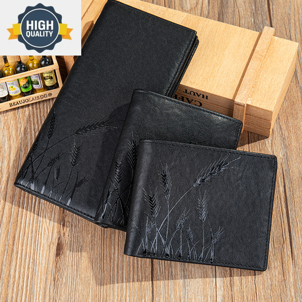 RFID Men's Wallet Blocking Casual Genuine Leather For Men Women Pocket Purse Bifold Card Holder Slots Black s 58148