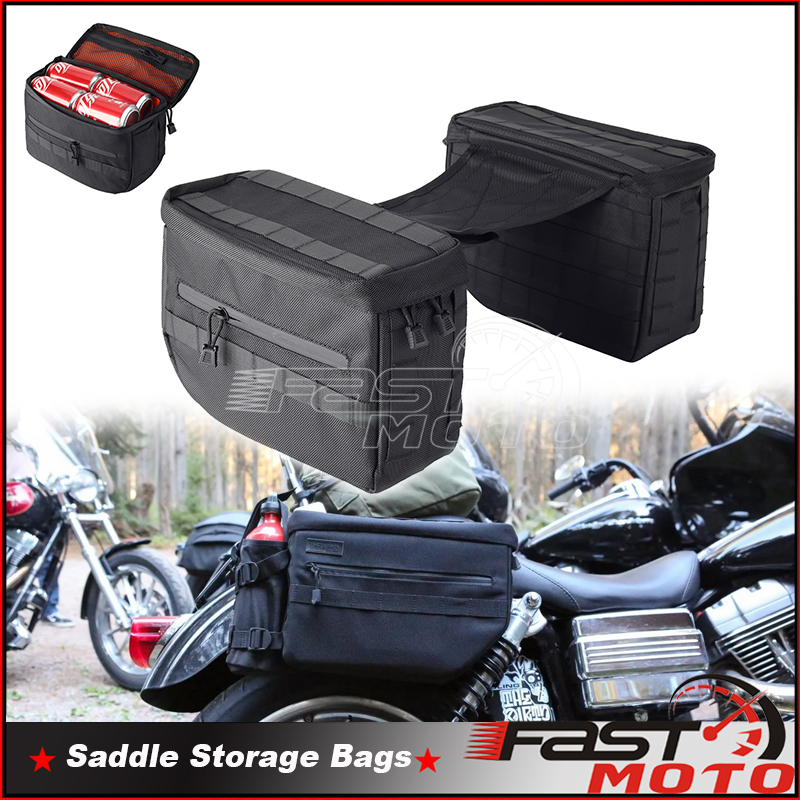 Motorcycle Saddle Bags Side Lage Saddlebag Panniers Bag Universal for Harley Dyna Softail Sportster Chopper Bobber Cafe Racer