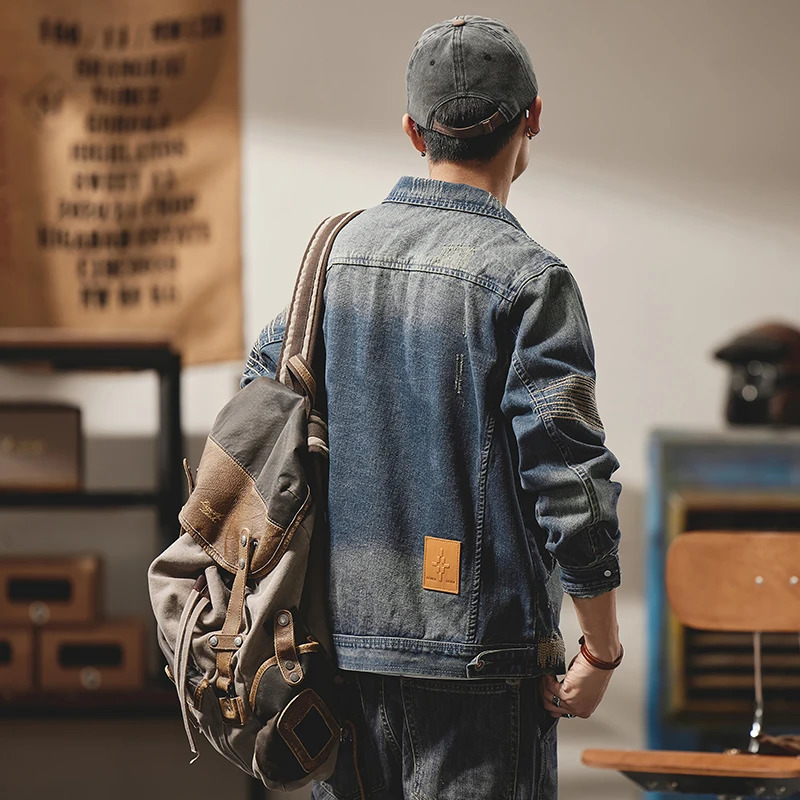 Mens clothingMens coatJean jacket for mencowboyMens casual jacketMens fashion 241108