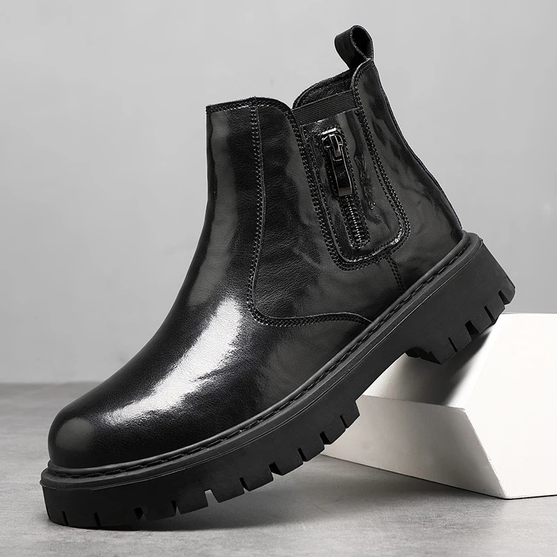 Mens Short Boots 2024 Fashionable Mens Boots Side Zipper Casual Business Versatile Mens Shoes Trendyy Chelsea Boots 241112