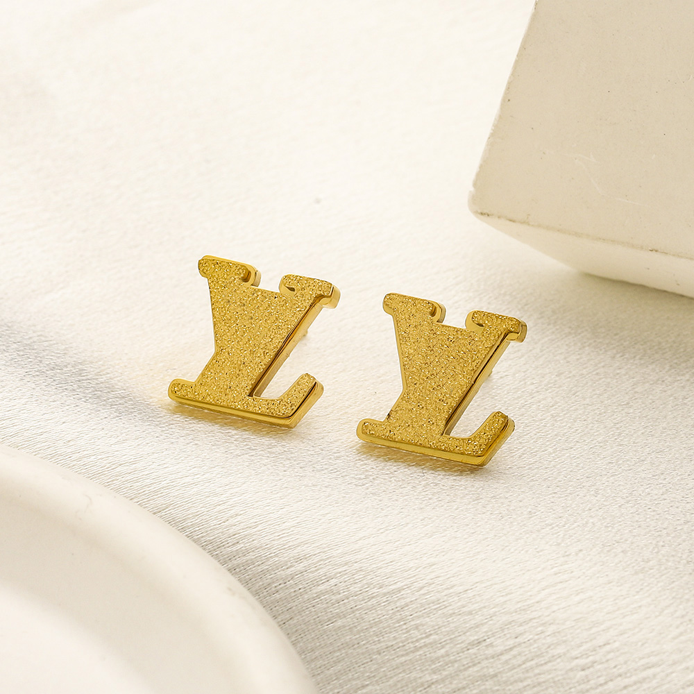 Exquisite Designer Stud Brand Gilt Inset Zircon Earrings Fashion Women's Wedding pie Favorite Gift Jewelry