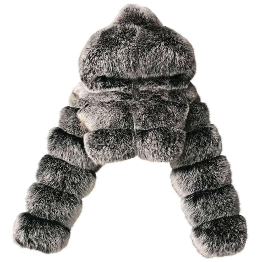 shanshi fur coat women Fur for women winter hooded young and ultra short ladies' spliced fox fur jacket