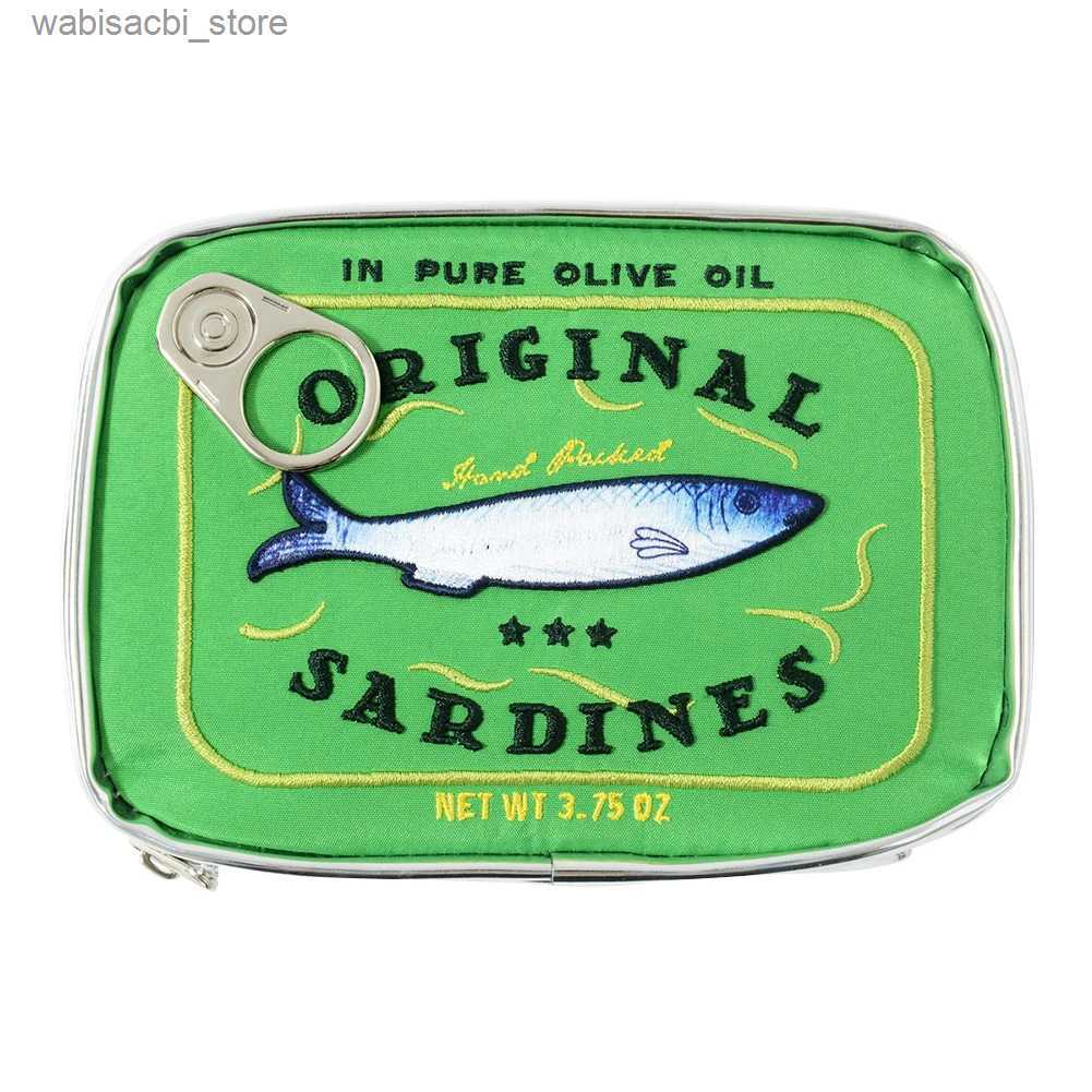 Cosmetic Bags Cute Canned Sardines Style Bath Travel Bag Wash Bag Creative PU Handbag Cosmetic Bags Portable Makeup Bag Storage Bag for Travel L49