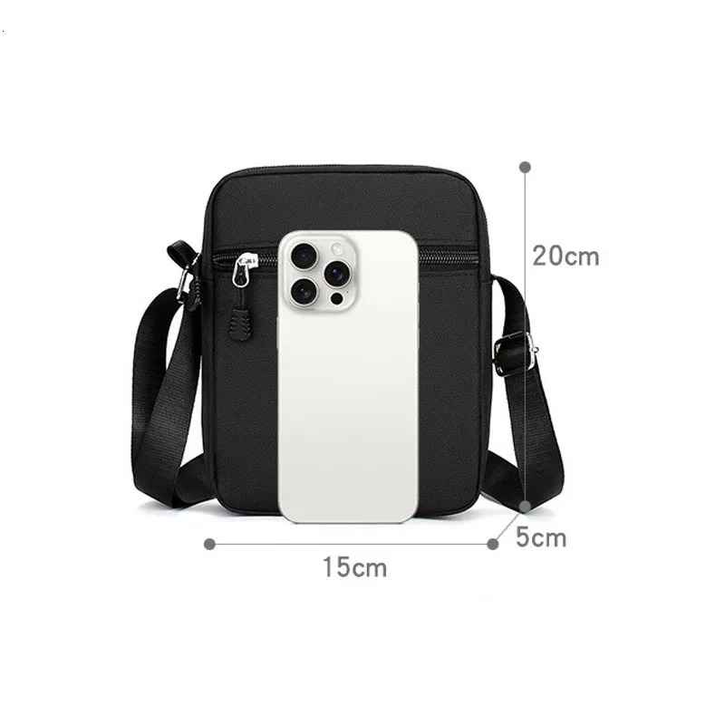 Oxford Shoulder Bag Durable Mini Black Mobile Phone Waist Pack Men Simple and casual crossbody bag 241111