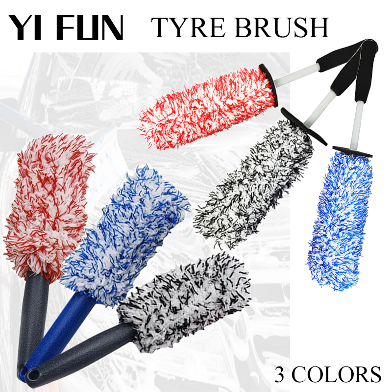 Car Wash Accessories Non-Slip Handle Car Wash Super Brush Plush Premium Wheels Brush Easy To Cleaning Rims Spokes Wheel Barrel 77571 5 25be5