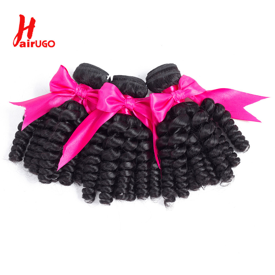 HairUGo Funmi Human Hair Bundle Brazilian Hair Weaving Double Weft Bundles Weave 10-28 inch Non-Remy Human Hair Extensions 9d08a