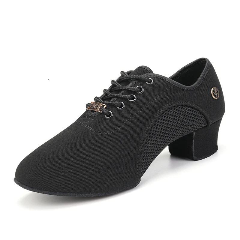 HROYL Latin Dance Hall Womens Lace up Practice Closed Toe Modern Salsa Dance Teaching Performance Dance Shoes 241111
