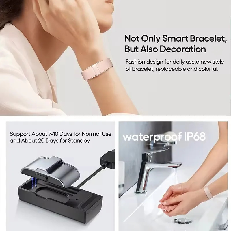 2208A Smart Bracelet Heart Rate and Blood Pressure Monitor Sports Fitness Tracker Mens Electronic Bracelet 241112