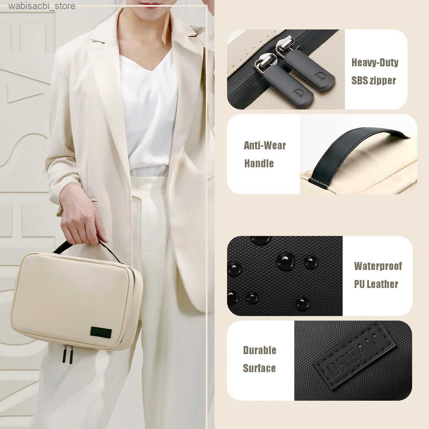 Cosmetic Bags Dry and Wet Larger Double Layer Travel Cosmetic Makeup Organizer Case Bag L49