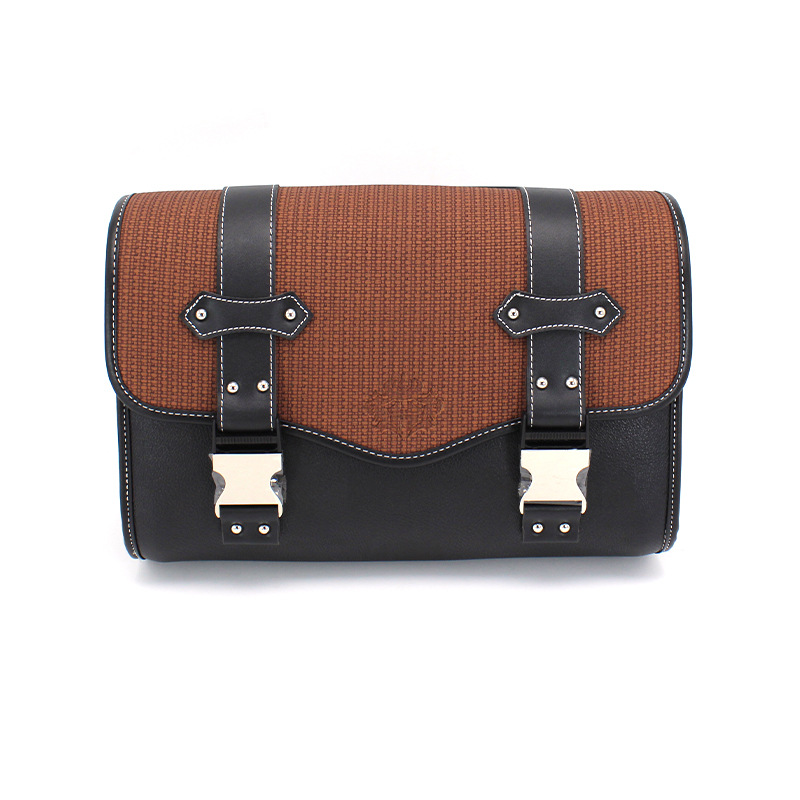 Saddlebag Side Retro PU Motorcycle Tool Bag Harley Sportster XL883 XL1200 Touring Honda For W400 W650