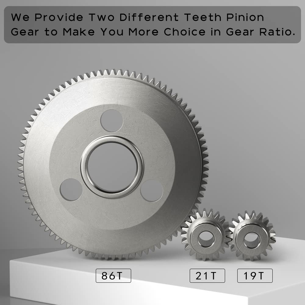 GLOBACT Steel 86T Spur Gear with 19T 21T Pinions Gears for Slash Rustler Stampede 2WD 1/10 RC Crawler Car Upgrades