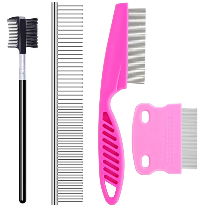 multifunctional pet grooming brush pet hair comb tear stain removal finetooth stainless grooming massage comb dog combs stainless for small dogs puppi