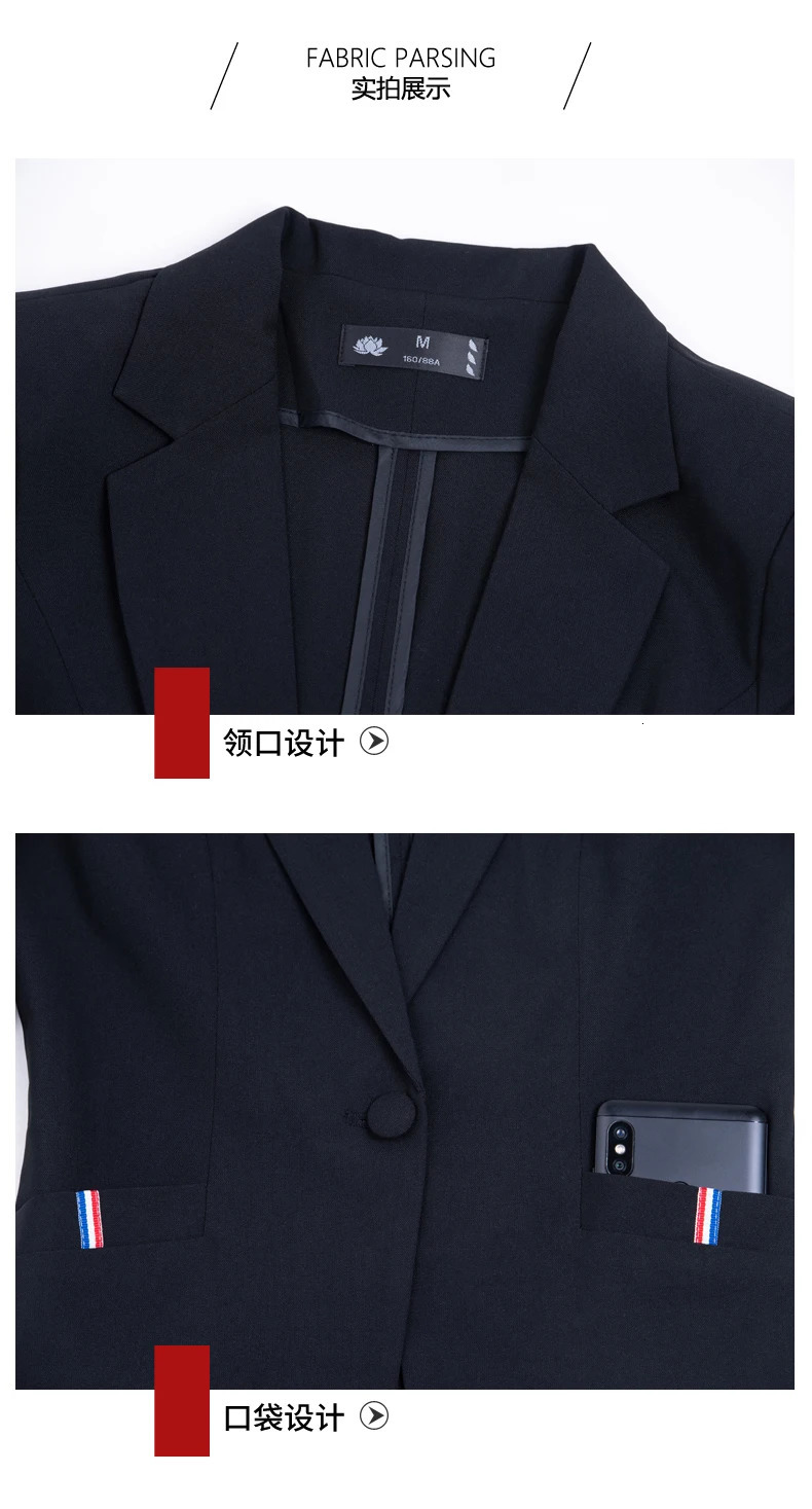 AIyssa Womens Professional Mid Sleeve Set Jacket Elegant and Professional Fashion Spring/Summer 241111