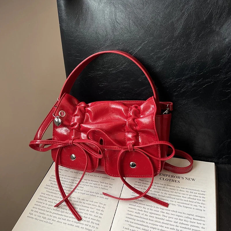 Casual Solid Interior Compartment Shoulder Bags Wrinkled Flap Pocket Bags for Women Zipper Pu Womens Handbags 241111