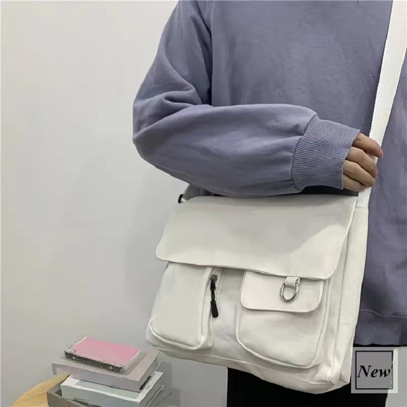 2023 Women Canvas Messenger Bag Youth Ladies Fashion Shoulder Bag Student Large Capacity Female Crossbody Bags Woman Packet