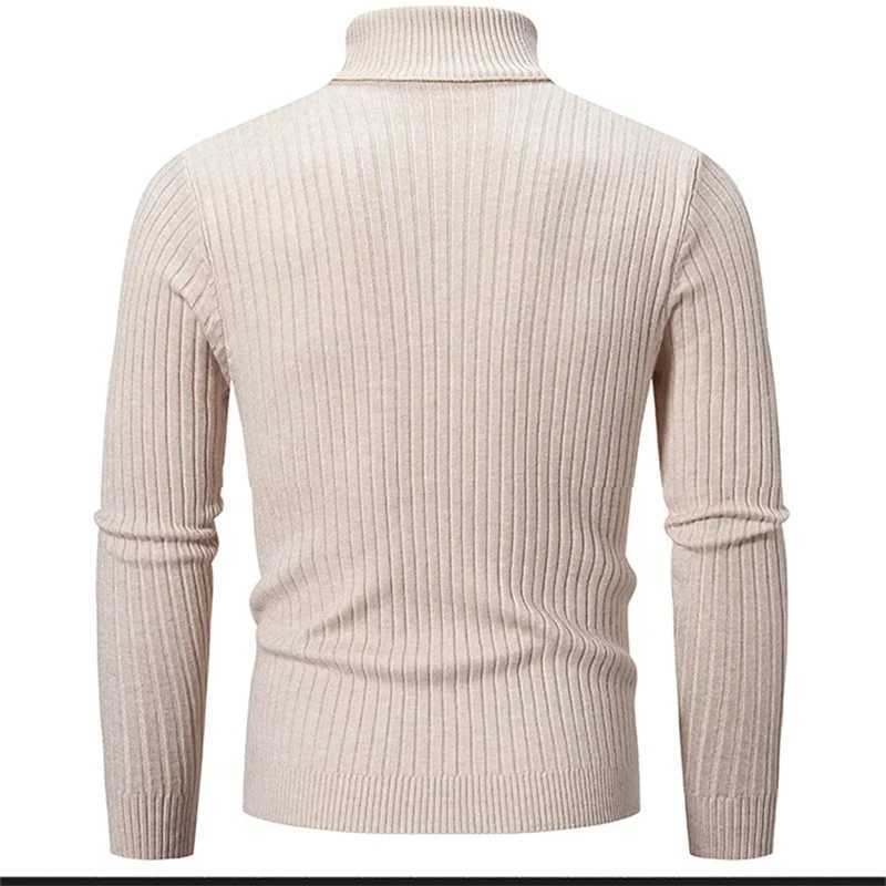 2024 Autumn Mens Sweater High Neck Pulling Outdoor Work Knitted Warm Leisure Turtle Neck Sweater Wool Mens Winter Top W2411111