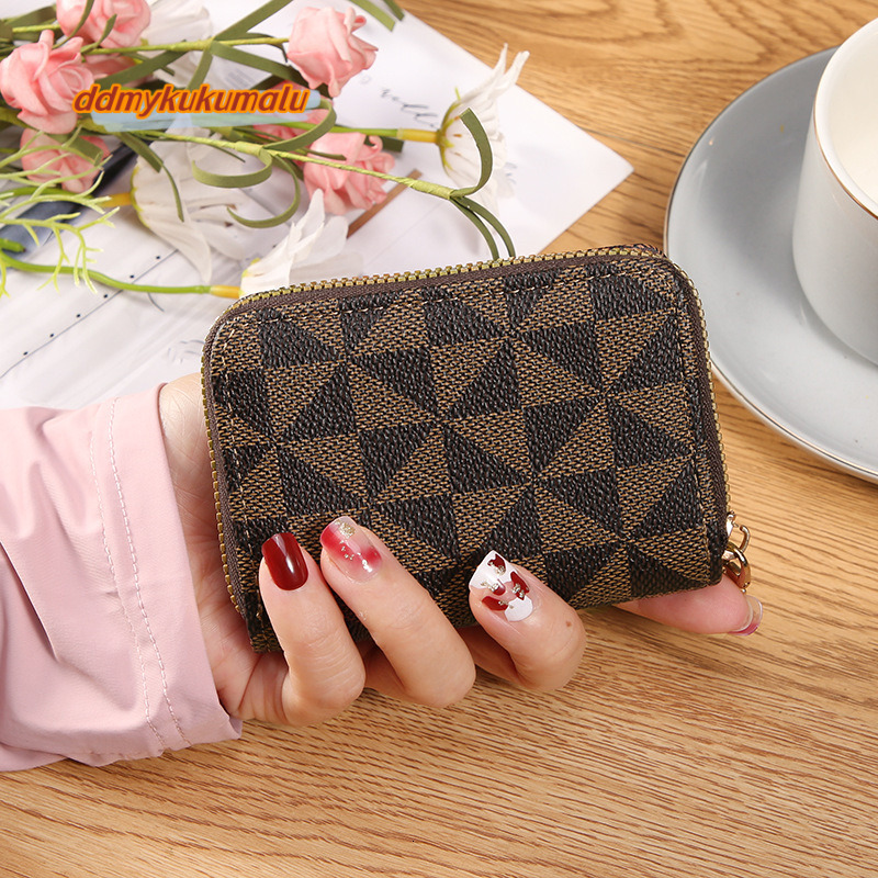Fashionable Small Women's ID Card Cover Zero Wallet One piece Zipper Bag #4 ddmykukumalu