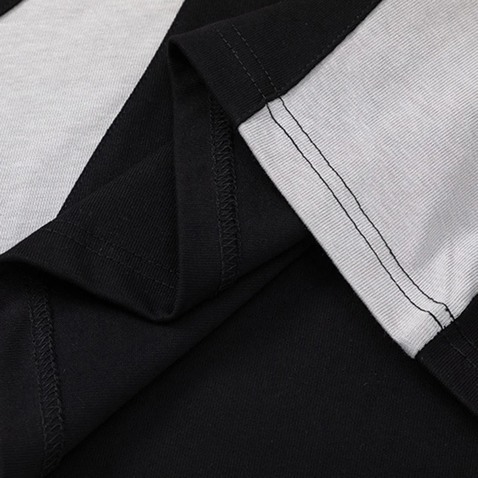 Harajuku Hip Hop Long Sleeve Mens Super Large Y2K Street Clothing T-shirt Mens Fashion Casual Loose T-shirt Black 241112