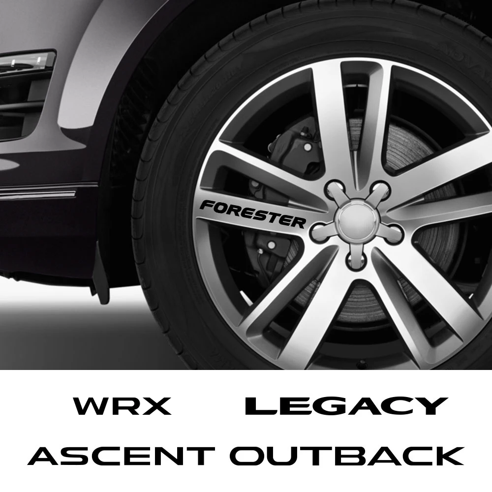 4PCS Car Wheel Rim Reflective Stickers Vinyl Decor Decal Auto Accessories For Subaru Forester XV Outback Legacy WRX BRZ Ascent