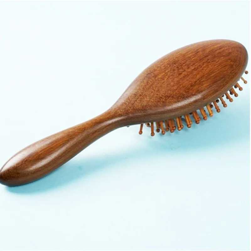 Golden wire green sandalwood air bag comb air cushion anti-static massage wooden comb curly hair brush curly hair brush W241112