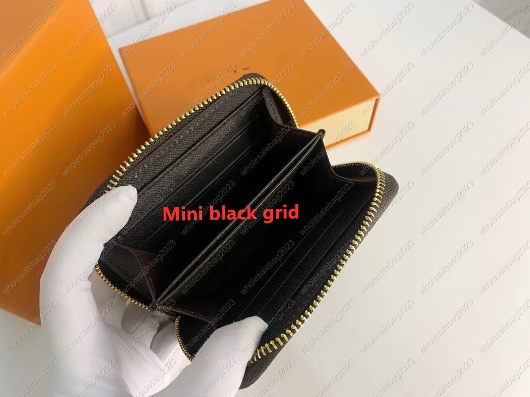 Fashion designer wallets luxury womens short purses embossed flower letters credit card holders ladies plaid money clutch bags with box and dustbag mi