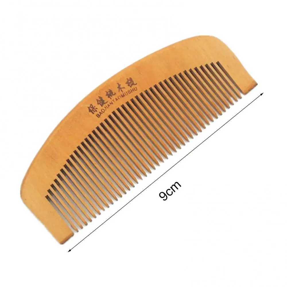 Pcs natural peach wood comb for hair health closed teeth anti-static hair massage beard care beauty accessories W241112