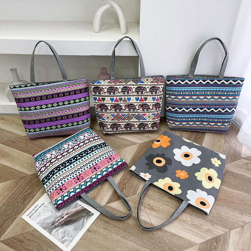 Summer Tote Women's Crossbody Canvas Denim Shipping Handbag Versatile Vintage Leather One-Shoulder Casual Messenger Bag Genuine Leather BagVoyage