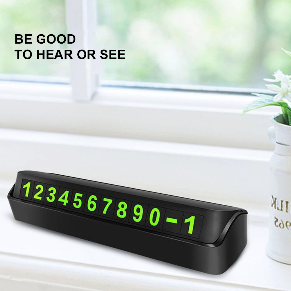 Luminous Car Temporary Parking Magnetic Phone Hidden Telephone Number Plate Park Card Stop Auto Accessories