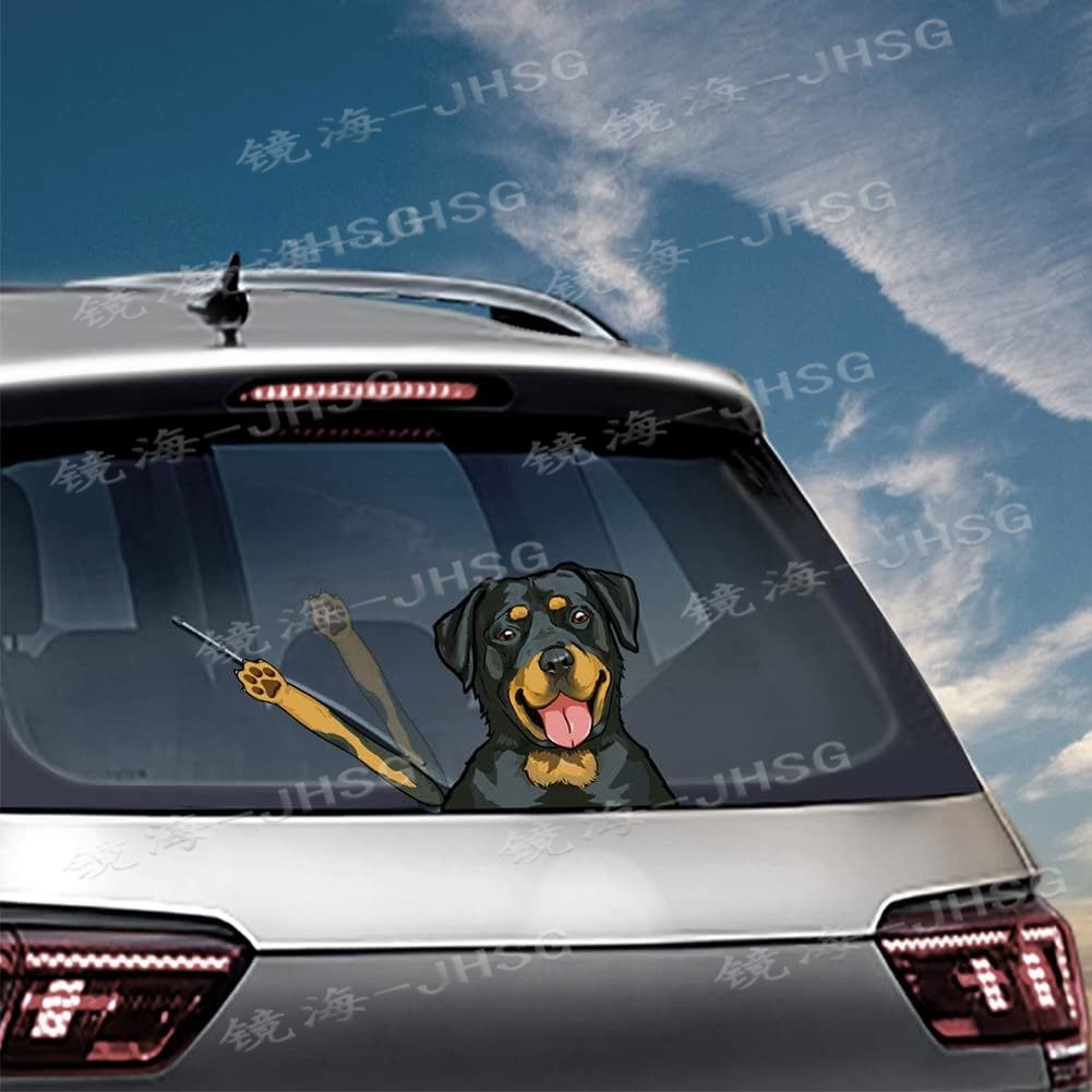 Interesting Dog Wave Arm Cute Animal Rear Window Windshield Wiper Sticker