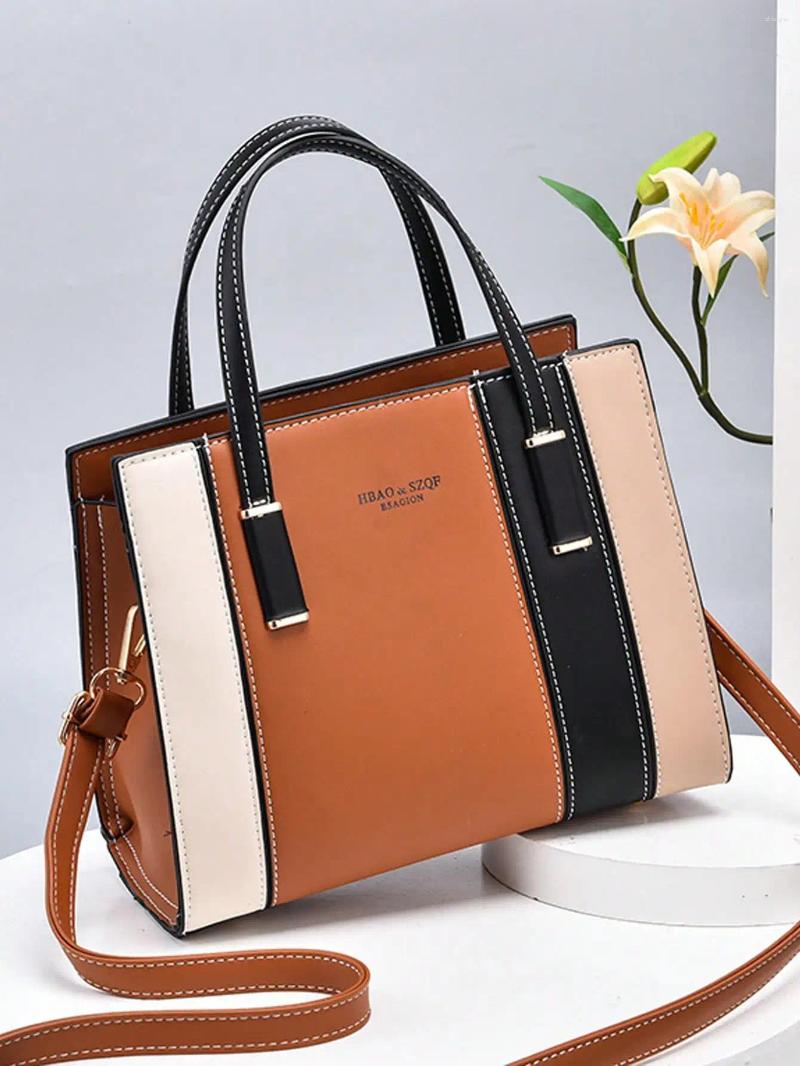 Free Shipping Evening Bags Color Block Square Hand Bag Women's Striped Shoulder Tote Rookies & White-collar Workers Designer Bag Luxury Bag Tote 