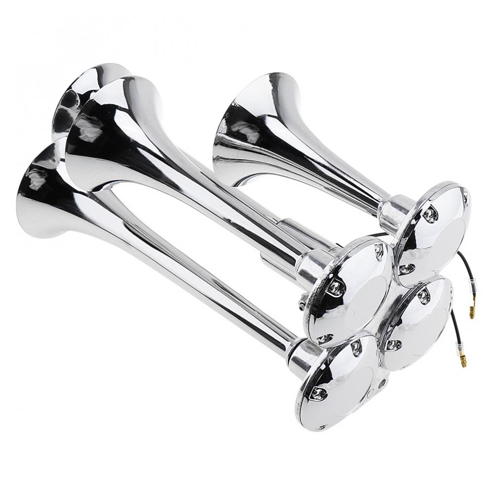 12V / 24V 150dB Super Loud Four Trumpet Air Horn for Car Vehicle Truck Train Boat Buses