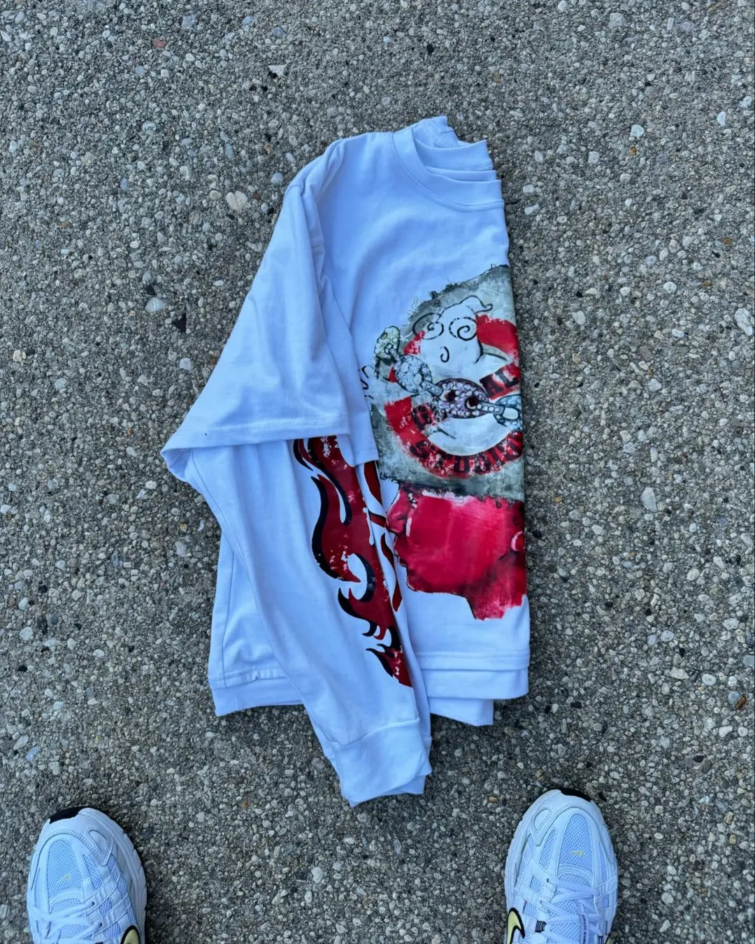 Street Retro Fashion Mens T-shirt Y2K Fashion Personalized Long Sleeve Mens and Womens Hip Hop Casual Loose Top 241112