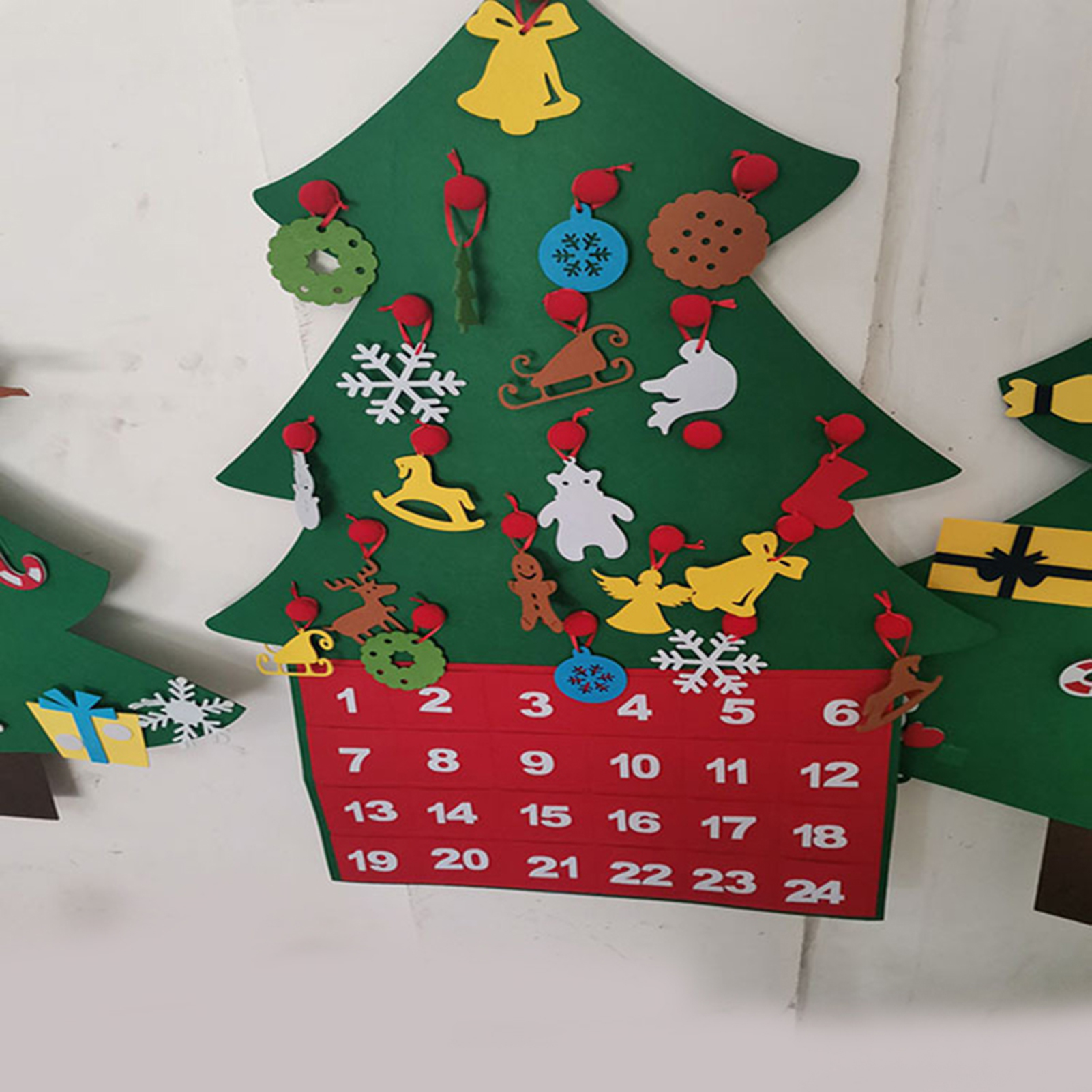 DIY Wall Christmas Felt Tree with Hanging Decorative DIY Christmas Decorations for Kids Toddlers Home Door Window Wall d237f