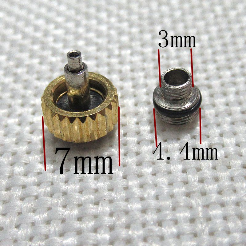 1/2Pcs Steel Watch Crown for Rlx Submariner 7.0mm Silver Gold Metal Watch Stem Crown Repair Parts Assortment