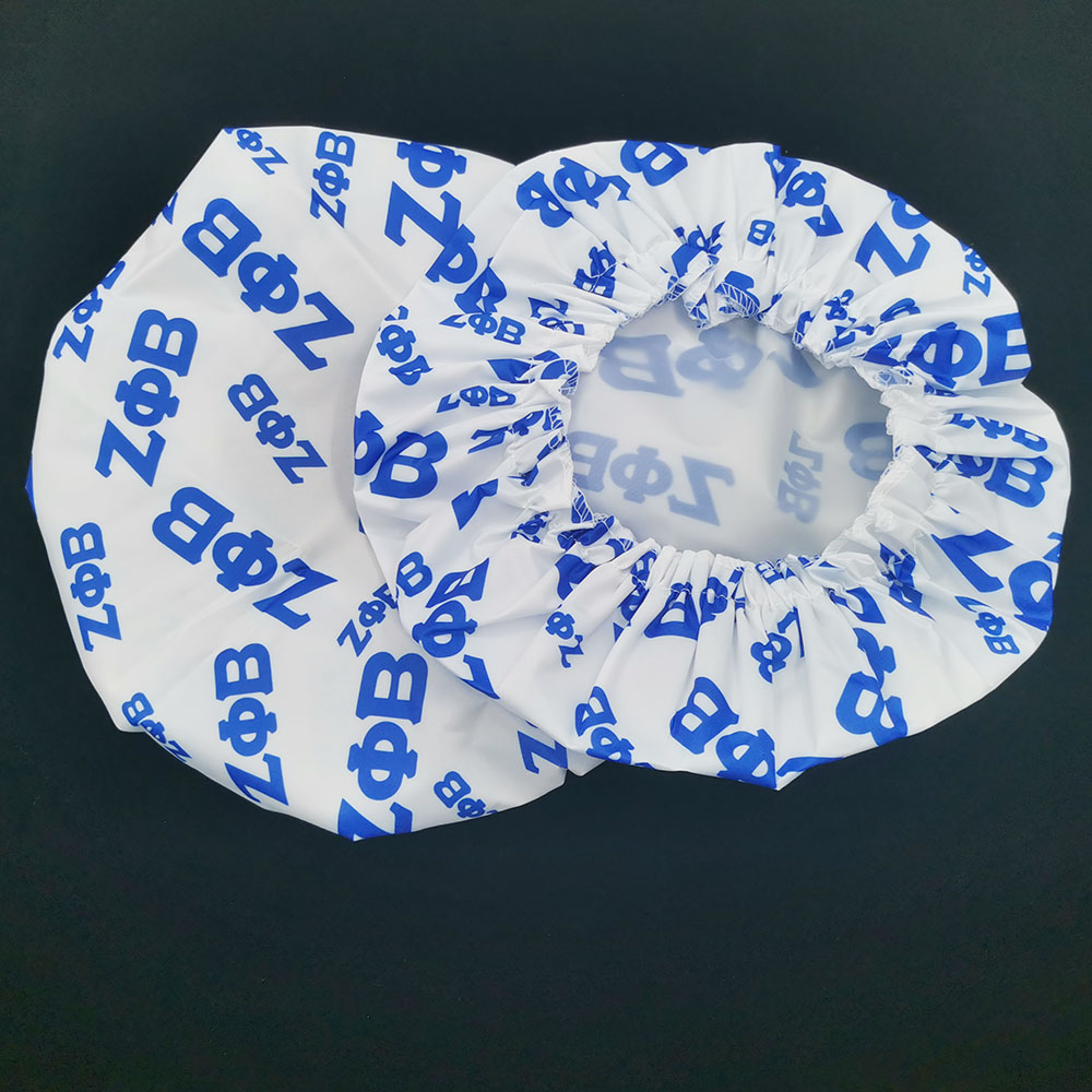 Greek Sorority Custom Logo Letter Silk Hair Bonnets Shower Cap