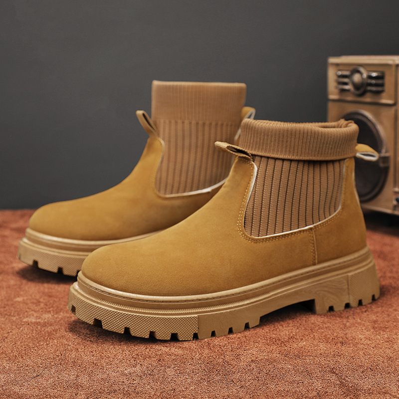 Men's Boots:Fashion Simple Design hot Boots 2024 Winter New Style High Top Anti-slip Comfort,Black/Brown,Free shipping