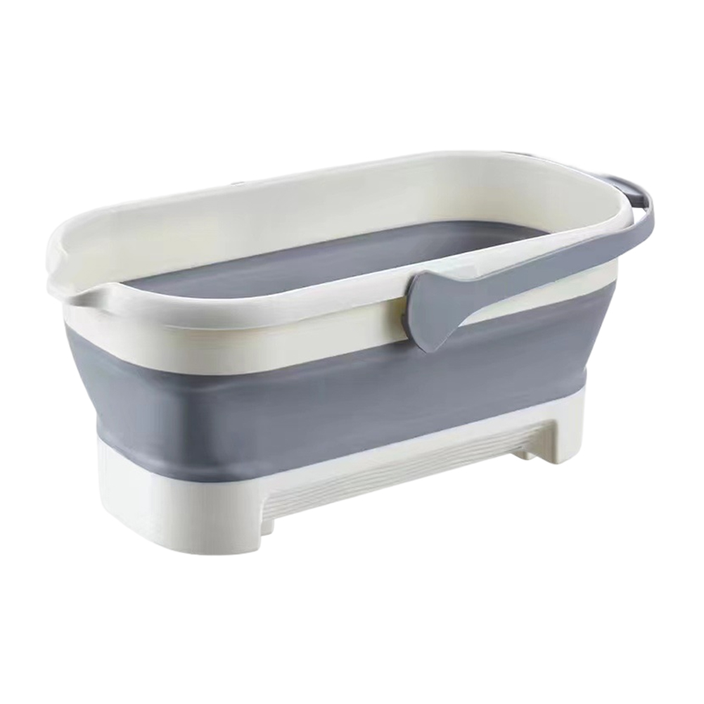 Baskets Handle with Rectangular Handy Foldable Mop Bucket Large Capacity Portable Washing Tub Anti-Slip Home Cleaning Supplies smile