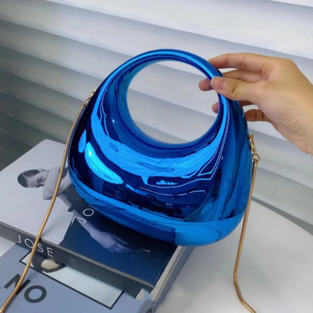 ISKYBOB Glossy Handbags for Women Banquet Bag Suitcase Shoulder Bag High Quality Acrylic Lady Fashion Shiny Crossbody Bag 241112