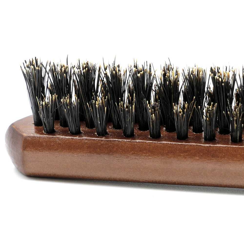 Natural pig mane hair fluffy comb wooden handle hair brush anti-static hair comb scalp massage hair stylist styling tool W241112