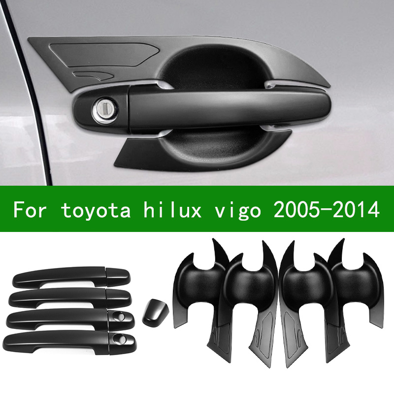 Accessory glossy black car Side Door Handle bowl cover trim For toyota hilux vigo 2005-2015 2012 2010 2008 2009 2013 2014