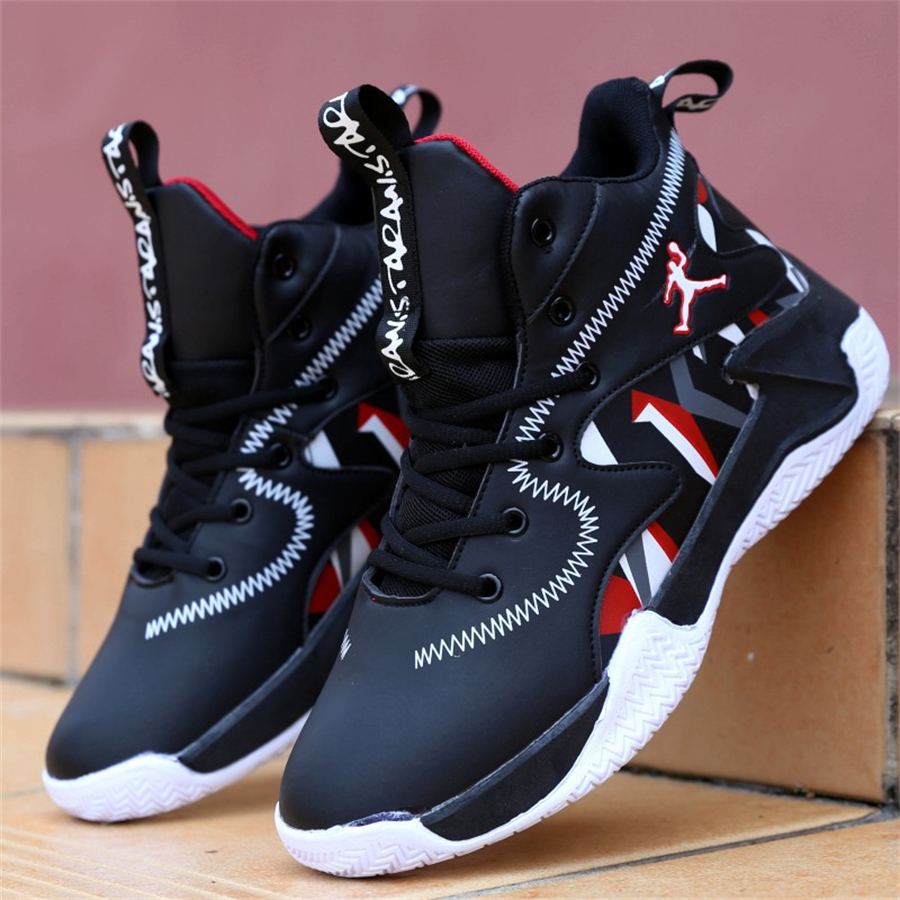 New Men's Brand Professional Basketball Shoes Boys Basketball Sneakers Anti-skid High-top Couple Leather Man Basketball Boots