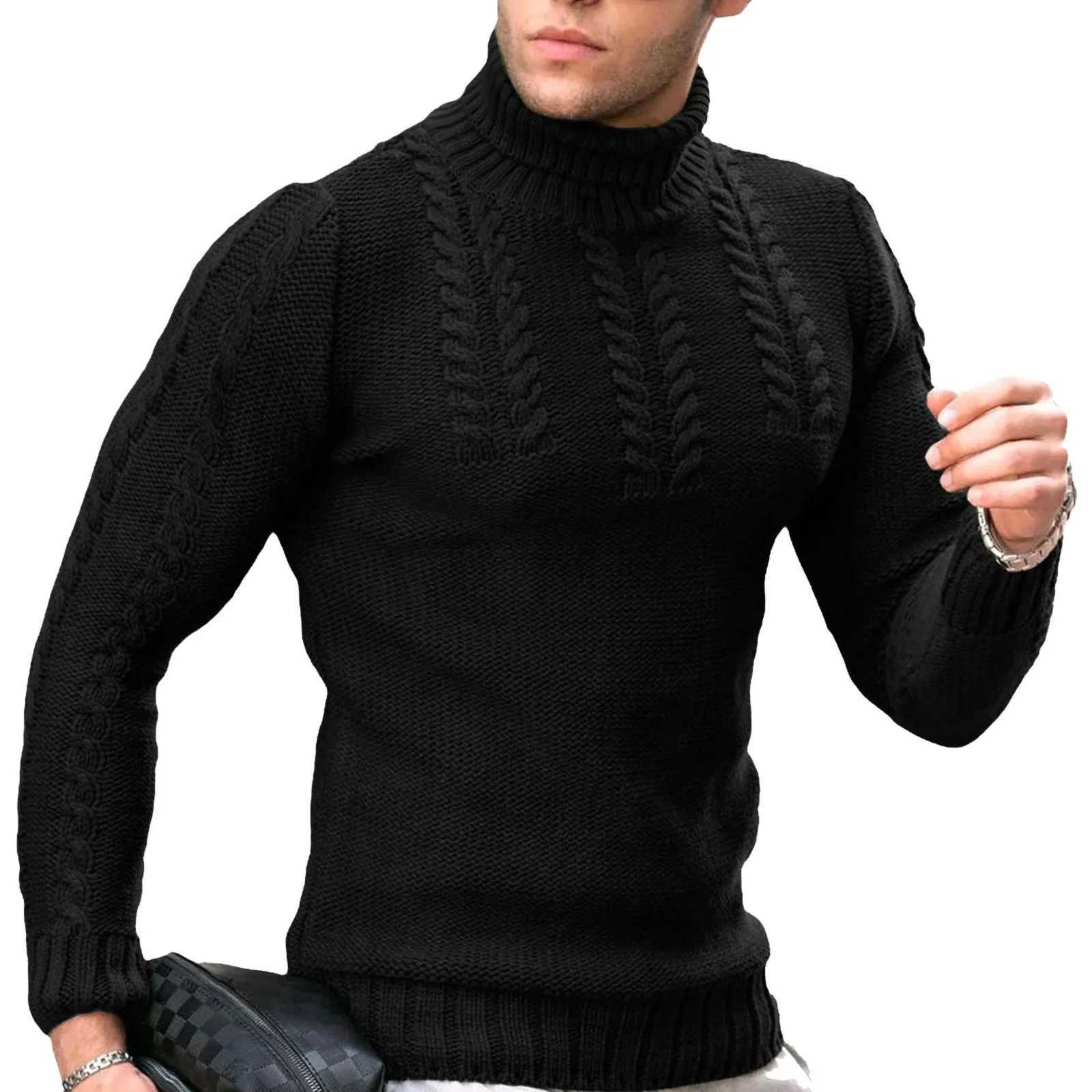 Mens casual turtle neck thick knitted hot spun 100 pieces matching style autumn and winter basic base fabric W2411111