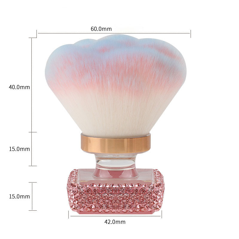 Diamond Nail Dust Brush For Acrylic Nails, Face Foundation Brush Nail Art Dust Powder Remover Manicure Brush Clean Up Nail Art Brush Pincel Para Decor